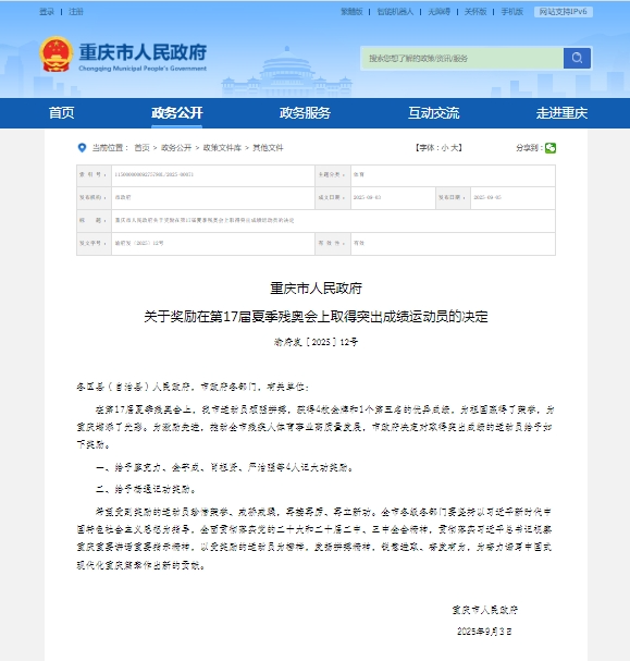 市政府决定